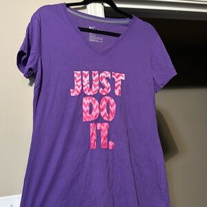 Purple Nike dry fit v-neck top